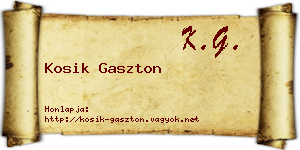 Kosik Gaszton névjegykártya